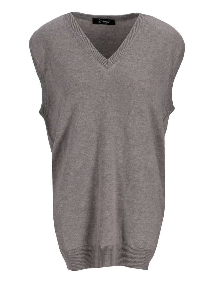 LA ROSE knitwear gilet oversize viola vino