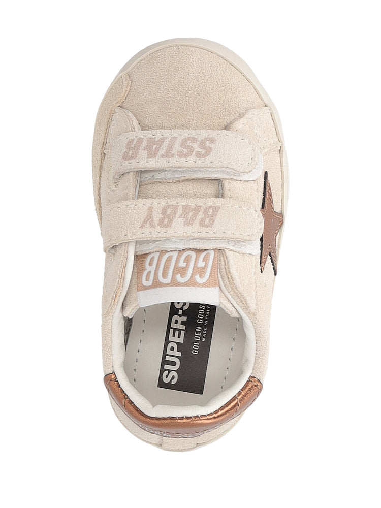 BABY SCHOOL SUEDE UPPER TOE AND STRAP LAMINATED STAR AND HEEL