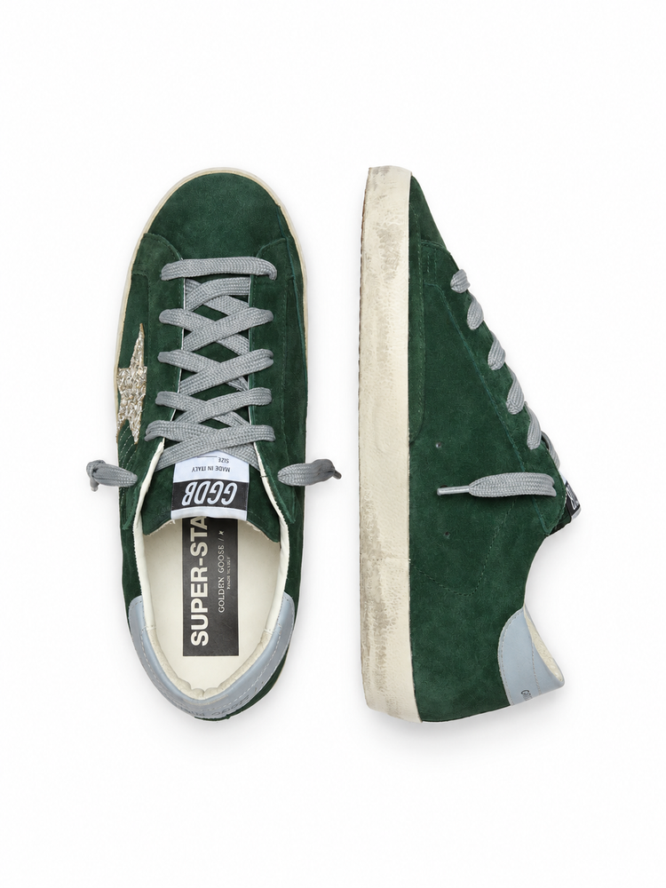 SUPER STAR SUEDE UPPER AND TOE HF TONGUE GLITTER STAR LEATHER HEEL