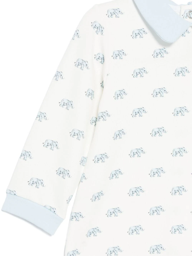 Kids elephant-print babygrow set