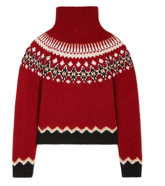 SWEET WINTER TURTLENECK CAMEL/MULTICOLOR