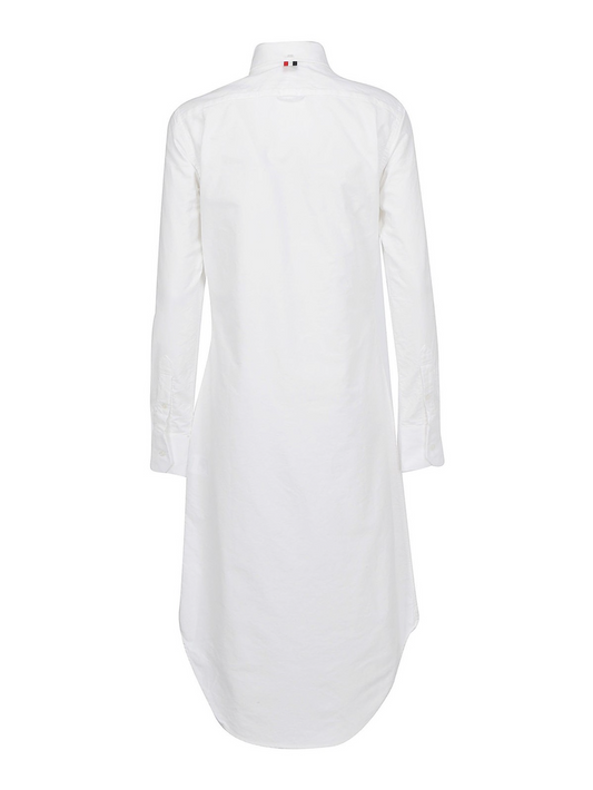 CLASSIC LONG SLEEVE BUTTON DOWN POINT COLLAR SHIRT DRESS IN OXFORD W/ GG LOOP