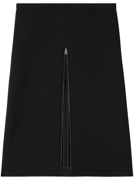 Heritage tailored crepe-texture midi skirt