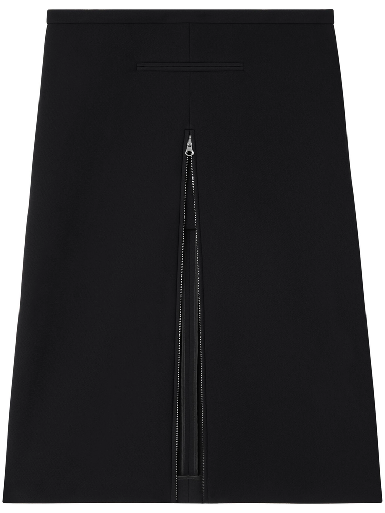 Heritage tailored crepe-texture midi skirt