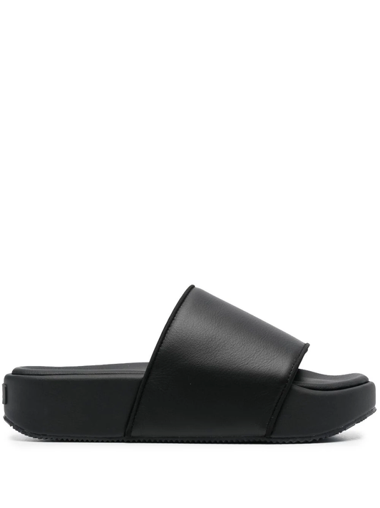 ADIDAS Y-3  leather flatform slides