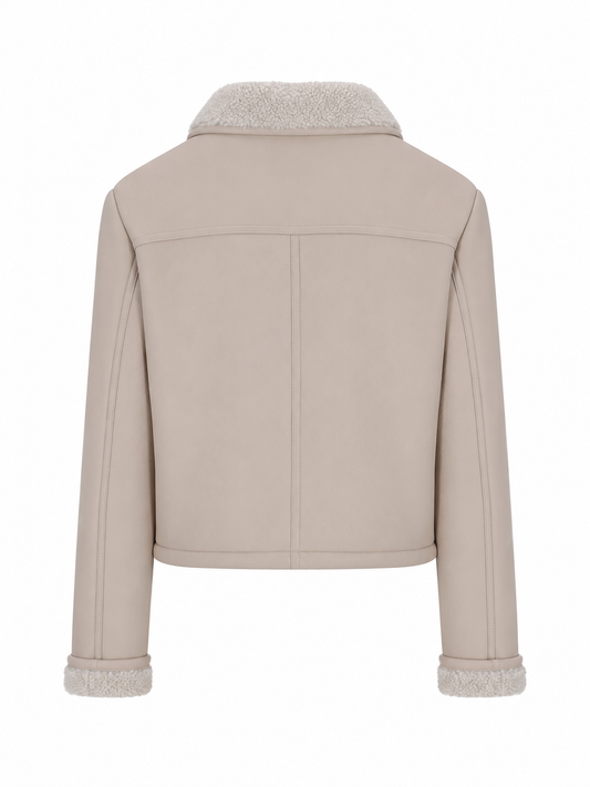 LA ROSE giubbino in pelle nappato bianco