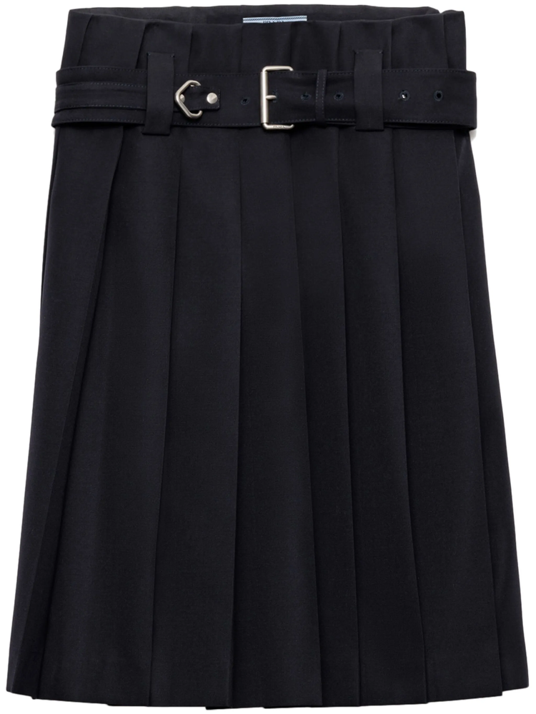 belted pleated skirt