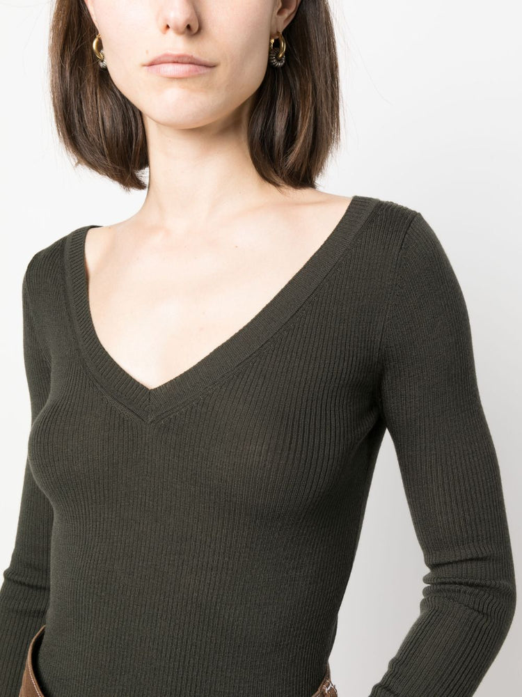 PAROSH V-neck wool sweatshirt