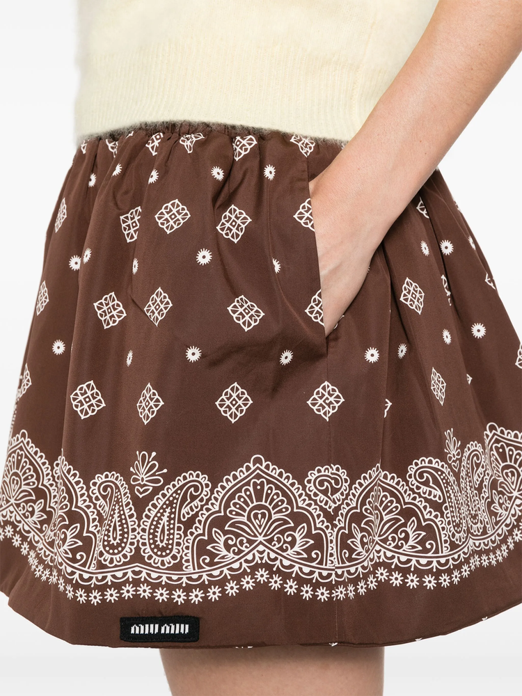 paisley-print mini skirt