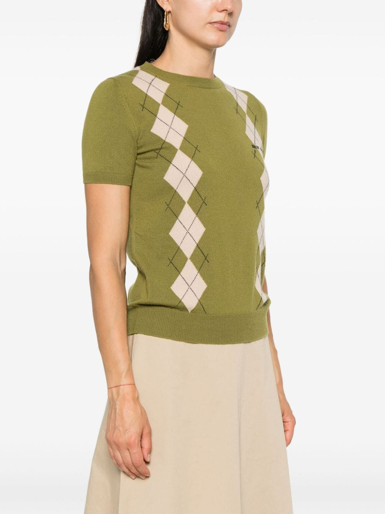 argyle-intarsia top