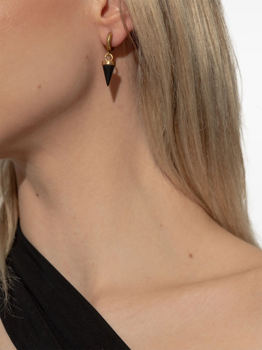 charm-detail drop earrings