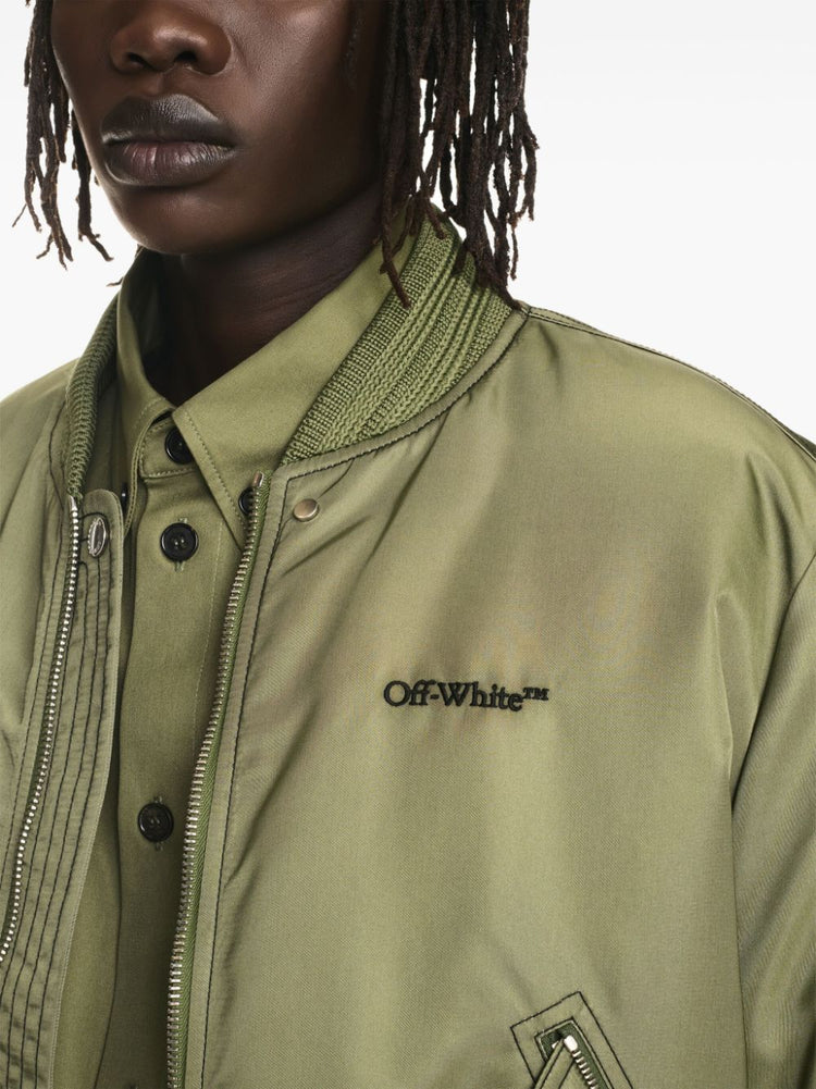 logo-embroidered bomber jacket