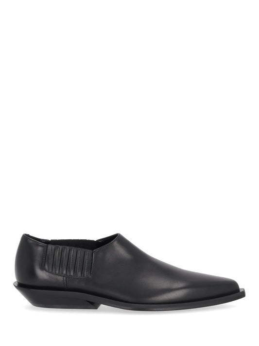 ADEN POINTY MICRO HEEL CUT COWBOY PLAIN SHINY CALF