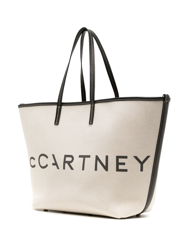 logo-print cotton tote bag