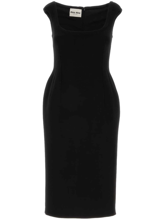 virgin wool midi dress