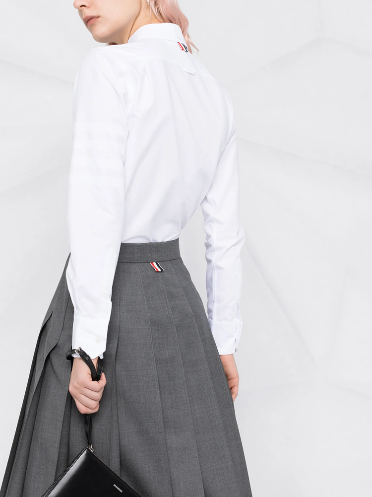 Super 120s twill pleated skirt