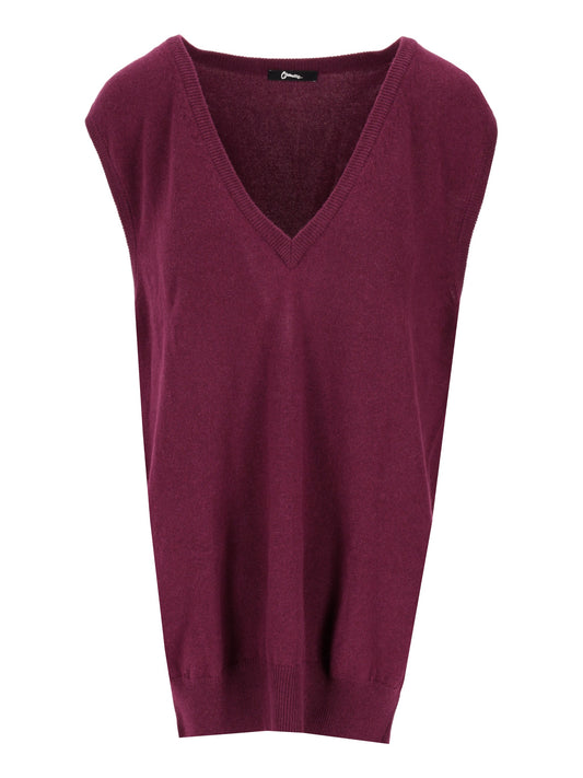 LA ROSE knitwear gilet oversize grigio chiaro