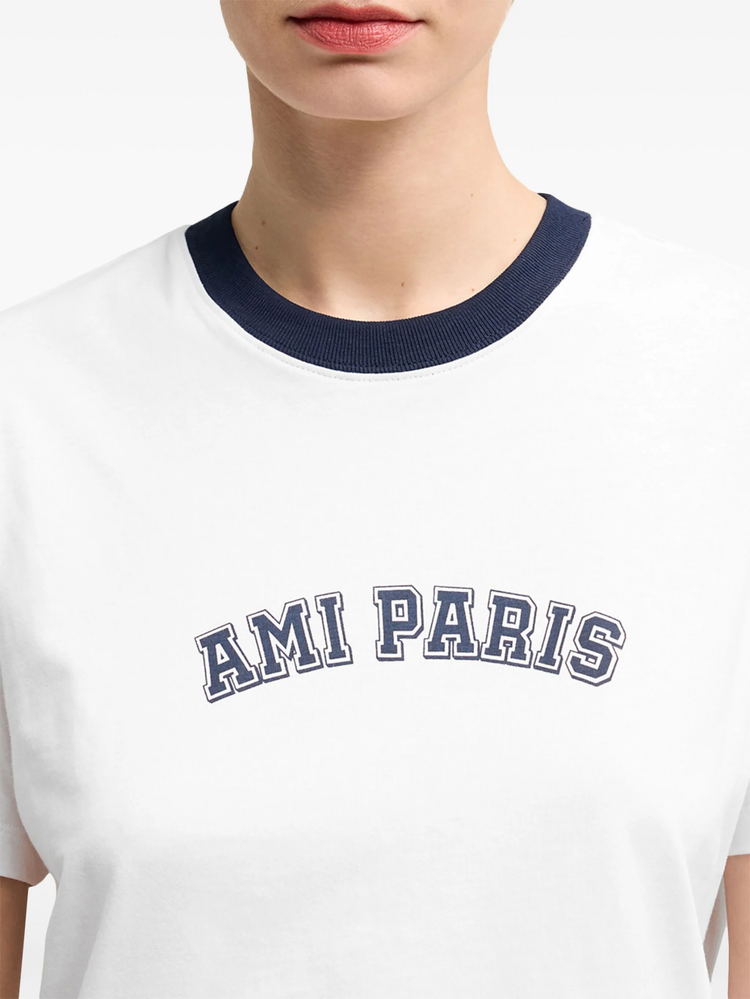 AMI PARIS logo appliqué organic cotton t-shirt