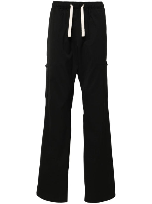 drawstring-waist wide-leg trousers