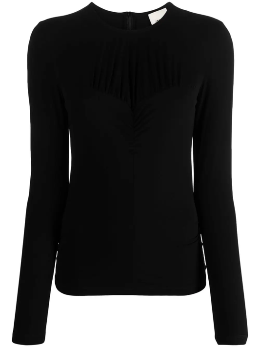 bustier-effect slim-cut blouse