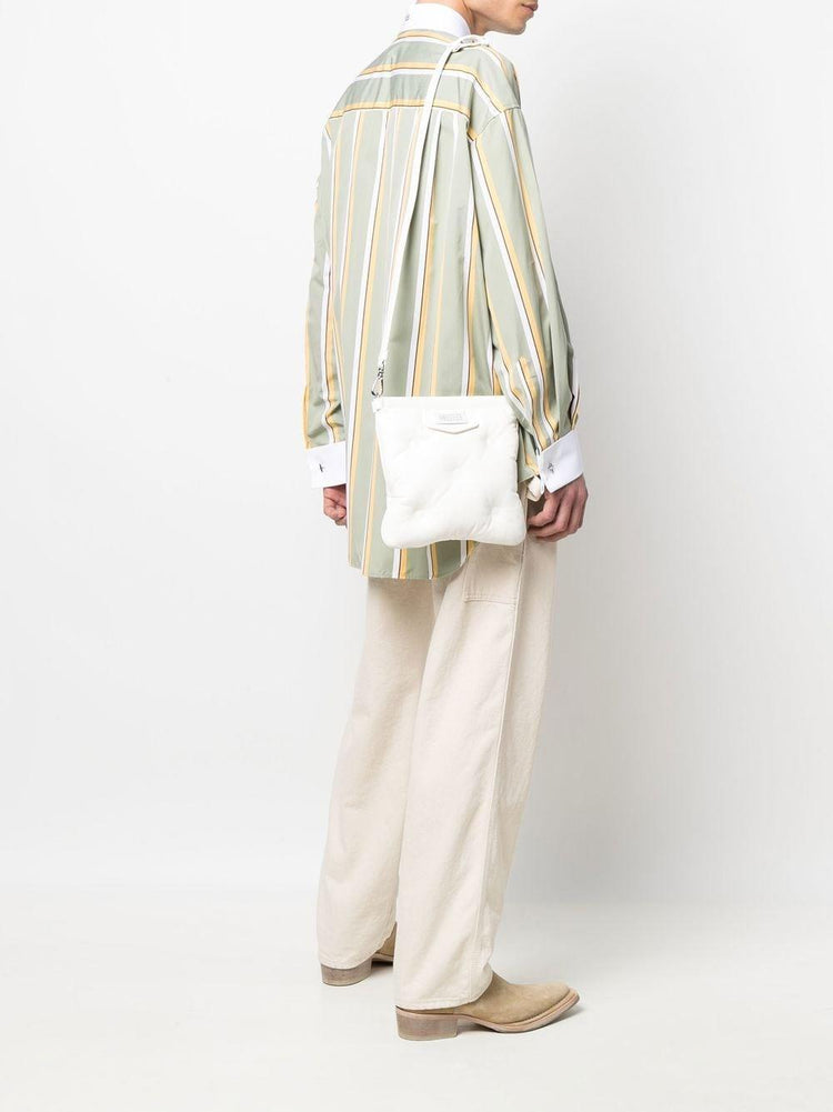 quilted leather messenger bag