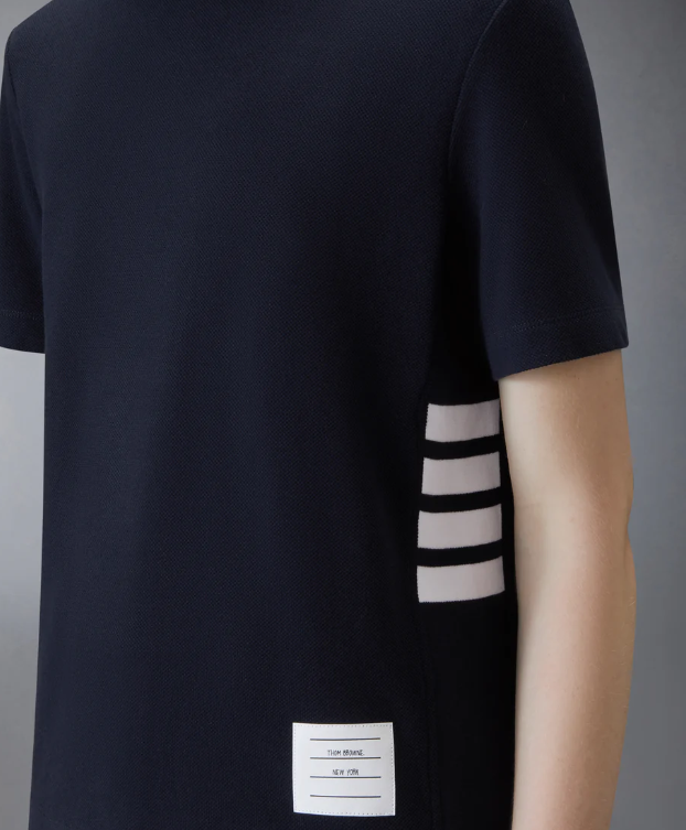 SHORT SLEEVE TEE W/ ENGINEERED 4 BAR STRIPE IN CLASSIC PIQUE