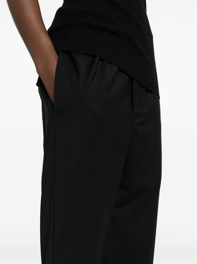 pressed-crease cropped trousers