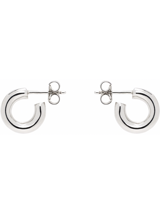 silver huggie earrings