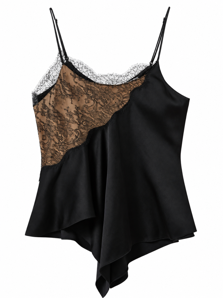 LACE-TRIMMED CAMI TOP