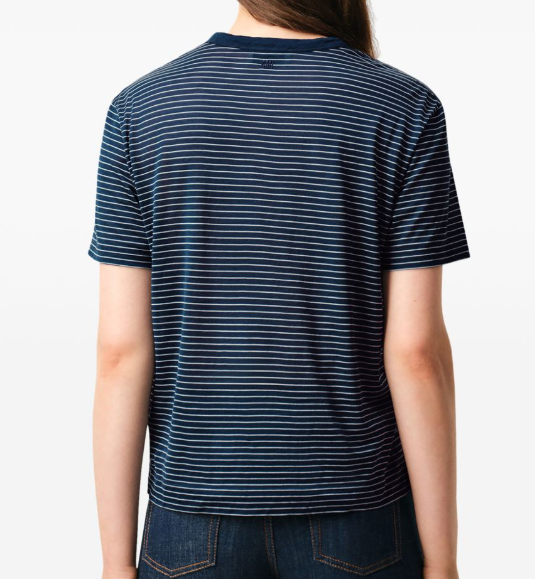 TEESHIRT CLASSIC FIT MANCHES COURTES RAYE AVEC PATCH AMI DE COEUR