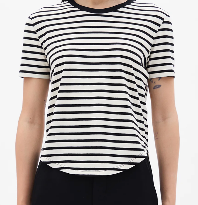 FLOOR MICRO T-SHIRT BRUSHED STRIPED JERSEY