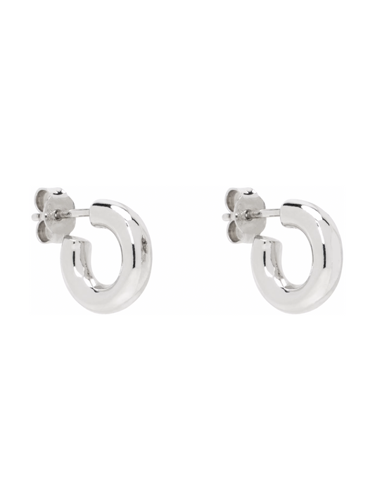 silver huggie earrings