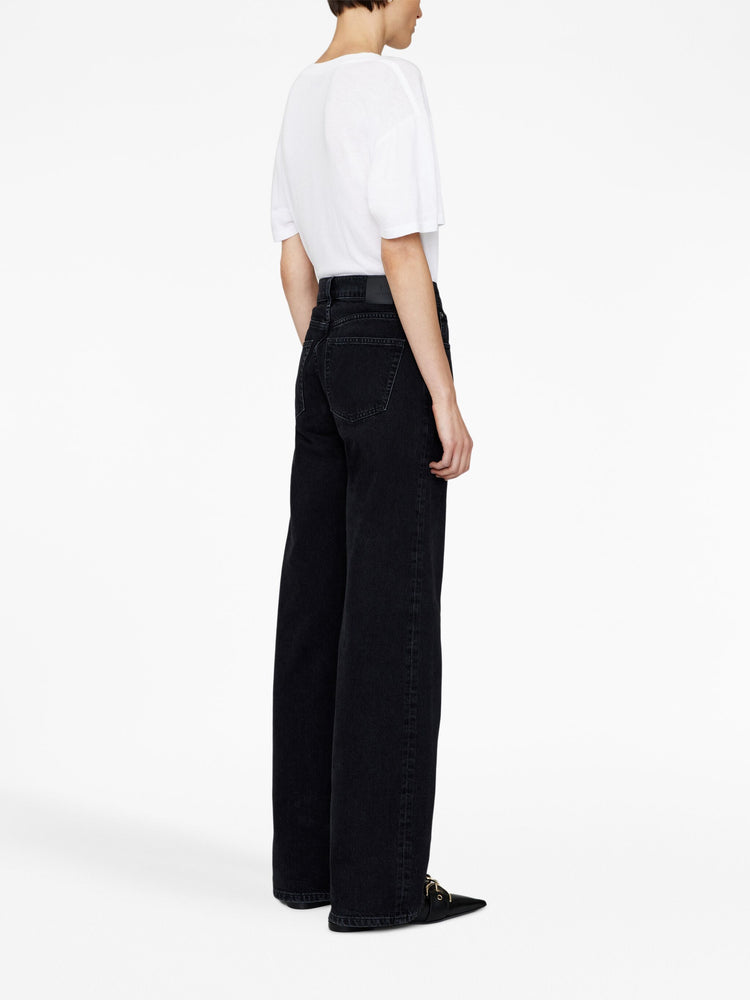 Hugh logo-patch wide-leg jeans