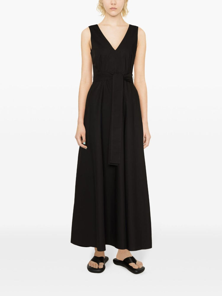 V-neck flared maxi dress