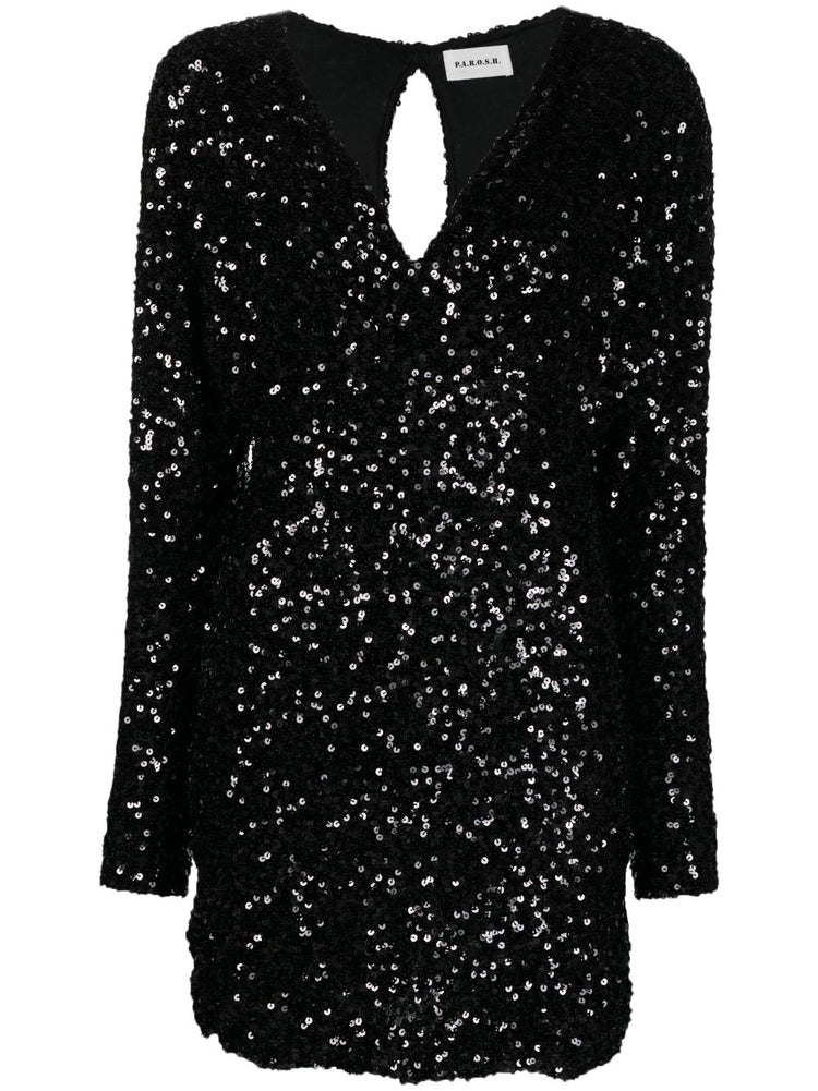 PAROSH sequin-embellished minidress