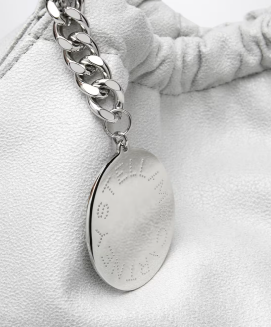 FALABELLA MEDIUM DRAWSTRING ECO SHAGGY DEER W/STAINLESS STEEL CHAIN - AIRLITE