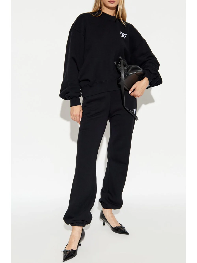 EMBR OW CUFF SWEATPANTS BLACK - WHITE