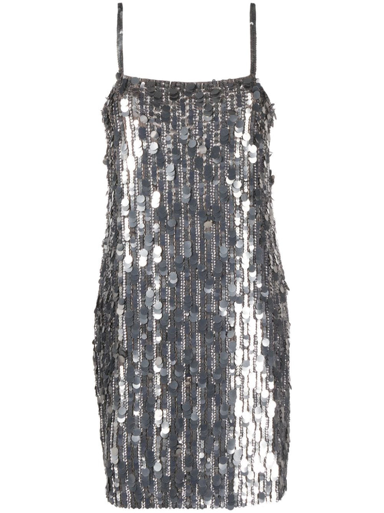 PAROSH sequined sleeveless minidress