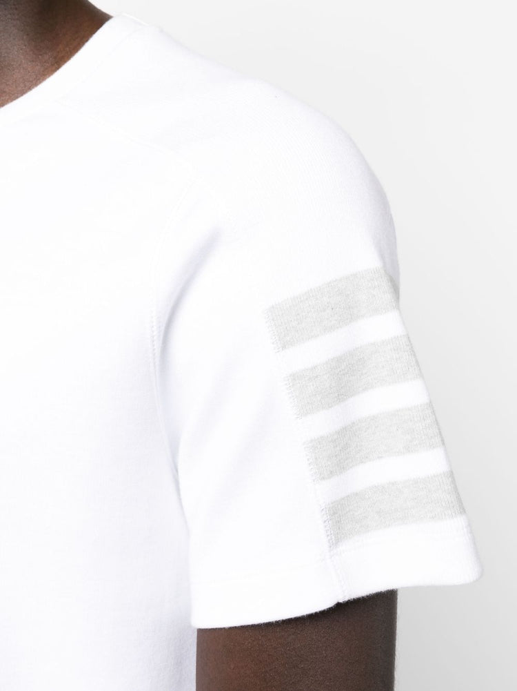 SHORT SLEEVE TEE W/ 4 BAR STRIPE IN MILANO COTTON