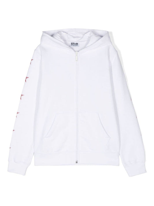star-print cotton hoodie