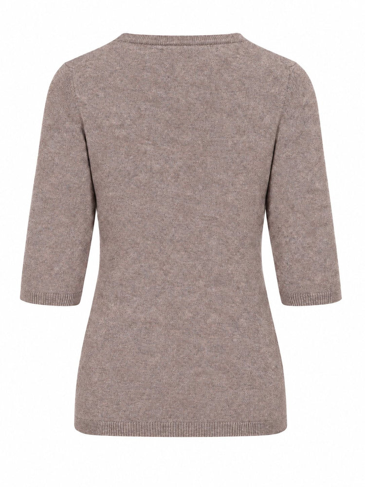 LA ROSE maglia 3/4 cashmere grigio chiaro