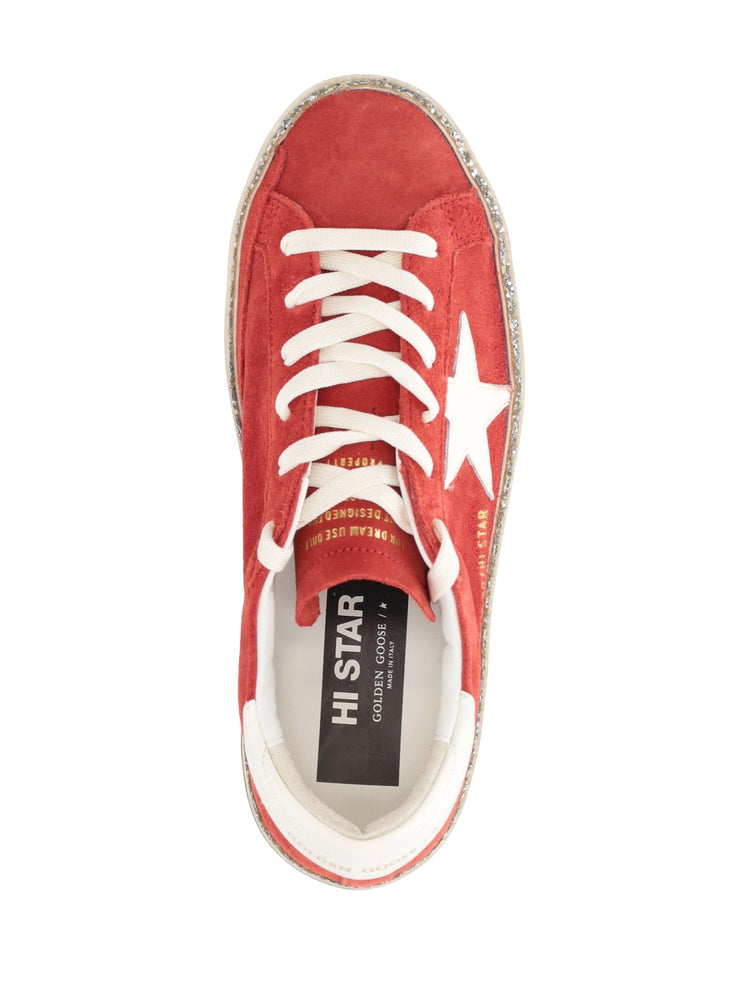 HI STAR SUEDE UPPER LEATHER STAR AND HEEL WITH GLITTER FOXING