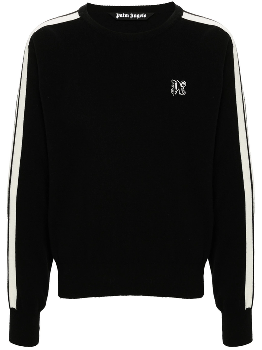 monogram-embroidered crew-neck jumper