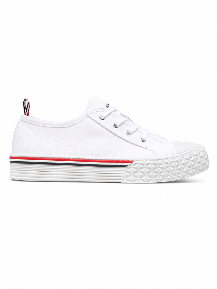 COLLEGIATE LOW TOP TRAINER W/ TARTAN TREAD SOLE IN ORGANIC CANVAS