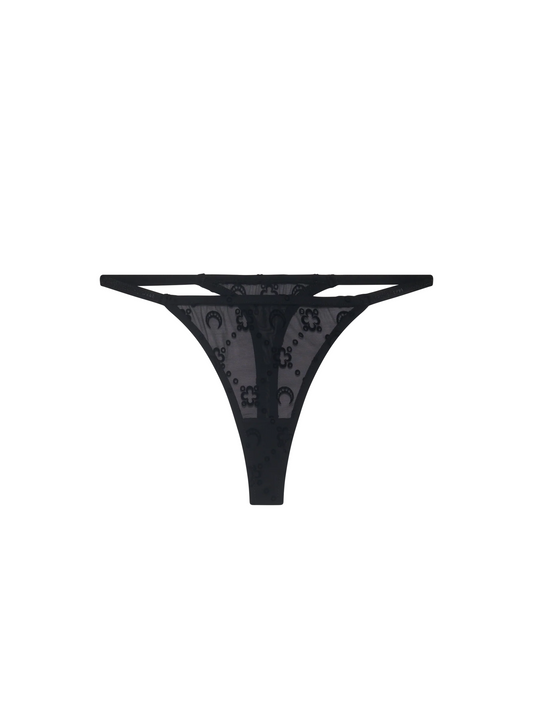 RECYCLED MESH FLOCK THONG