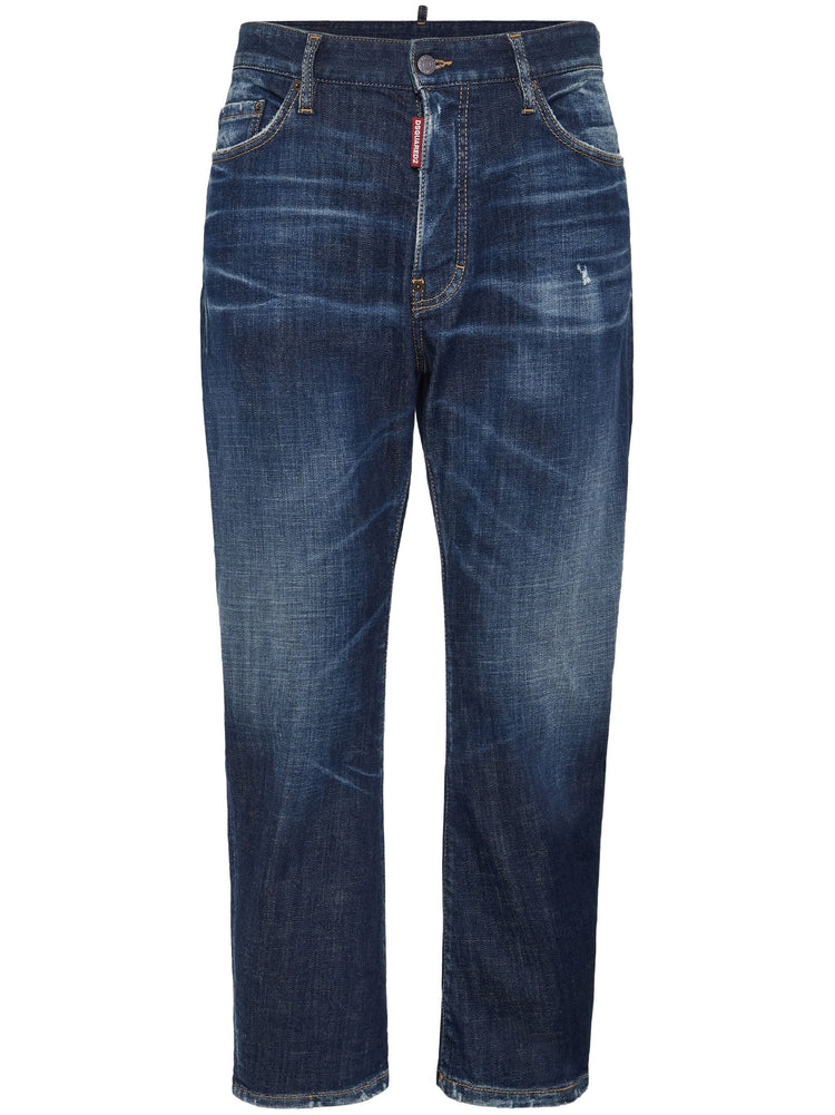 5 pockets mid-rise straight-leg jeans