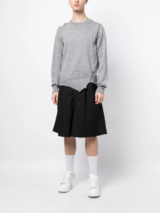 x Lacoste asymmetric wool jumper