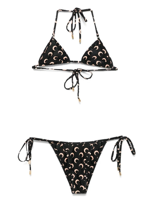 MOON PRINTED JERSEY SWIMWEAR BIKINI SET