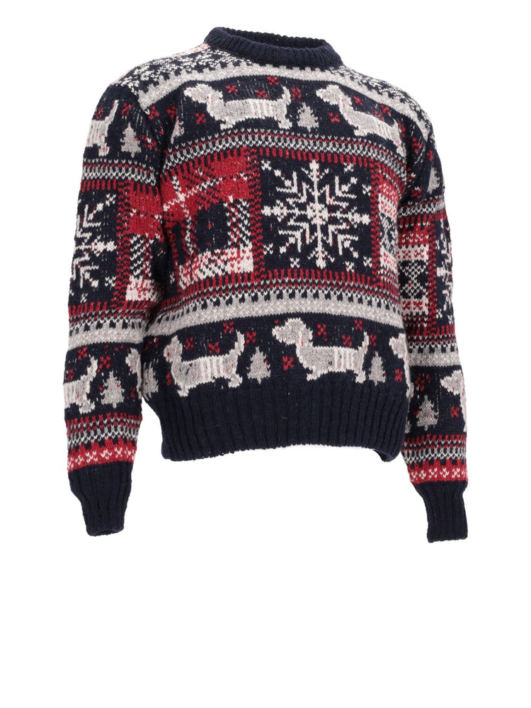 HOLIDAY HECTOR FAIRISLE JERSEY FLOAT JACQUARD RELAXED FIT CREW NECK PULLOVER IN  DONEGAL MOHAIR TWEE