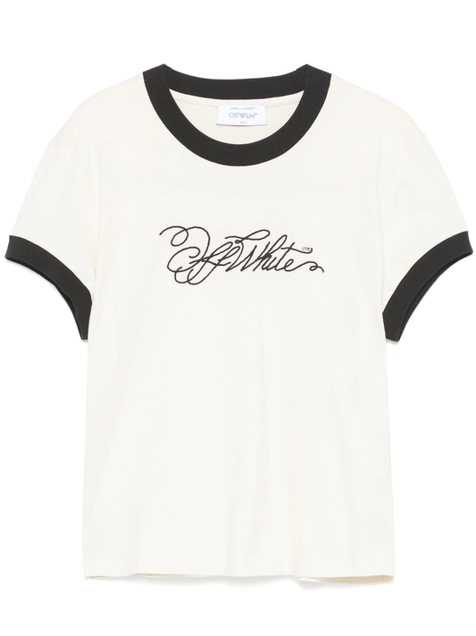 logo-embroidered T-shirt